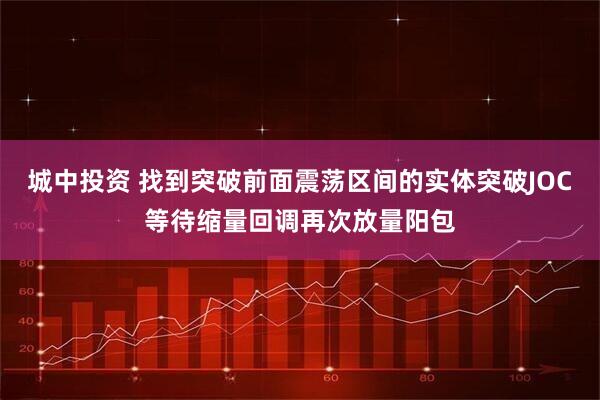 城中投资 找到突破前面震荡区间的实体突破JOC等待缩量回调再次放量阳包