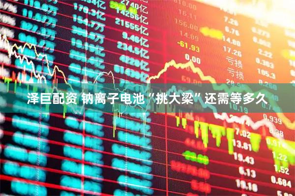 泽巨配资 钠离子电池“挑大梁”还需等多久