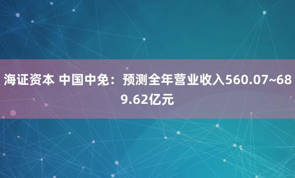 海证资本 中国中免：预测全年营业收入560.07~689.62亿元