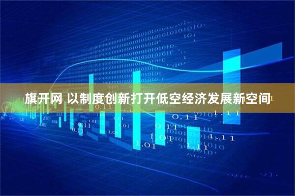 旗开网 以制度创新打开低空经济发展新空间