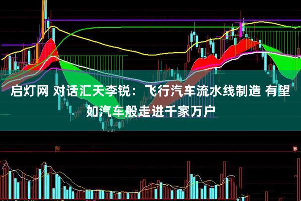 启灯网 对话汇天李锐：飞行汽车流水线制造 有望如汽车般走进千家万户
