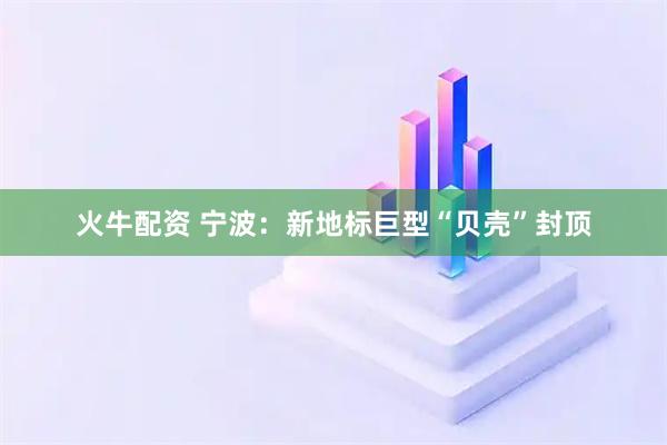 火牛配资 宁波:新地标巨型“贝壳”封顶